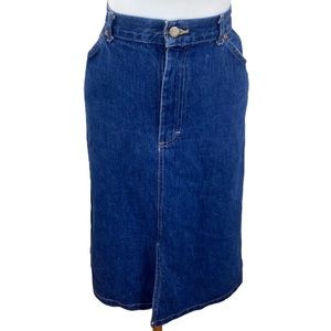 Vintage Lee Riders High Waisted Denim Midi Skirt